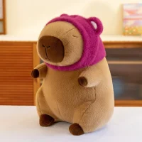 Cute Capybara Plush Toy with Purple Hood