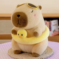 Cute Capybara Plush Toy with Duck Float