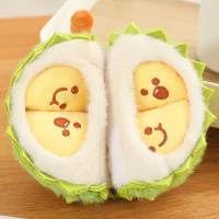 Cute Durian Plush Toy with Smiling Faces