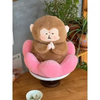 Meditating Monkey Plush Toy in Lotus Seat