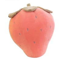 Plush Strawberry Fruit Pillow in Pink