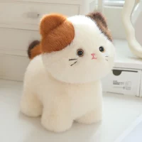 Plush Calico Cat Doll – Standing Cute Toy