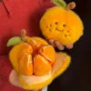 Plush Orange Fruit Doll with Removable Slices