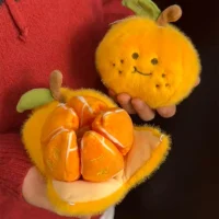Plush Orange Fruit Doll with Removable Slices