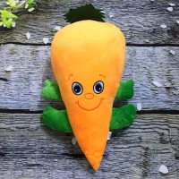 Plush Carrot Doll with Smiling Face