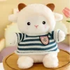 Plush Sheep Doll in Blue Striped Sweater