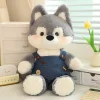 Husky Plush with Overalls
