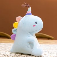 Blue Dinosaur Plush Toy with Party Hat