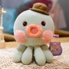 Mint Octopus Plush with Brown Hat