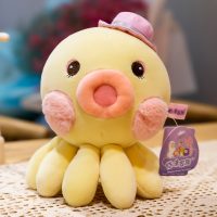 Yellow Octopus Plush Toy with Hat