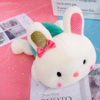 Plush Bunny with Bow – Green Outfit