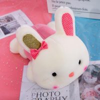 Plush Bunny with Bow – Pink Outfit