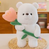 Plush Bear with Flower (Peach Flower)