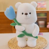 Plush Bear with Flower (Blue Flower)