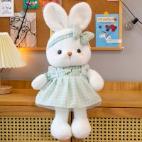Bunny Plush Doll with Green Dress