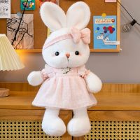 Bunny Plush Doll with Pink Dress