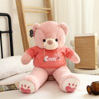 Plush Teddy Bear with Pink Love Shirt