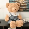 Plush Teddy Bear in Blue Overalls