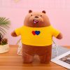 Brown Bear Plush Toy in Yellow Shirt – Cute Stuffed Animal Doll