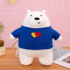Polar Bear Plush Toy in Blue Shirt – Cute Stuffed Animal Doll