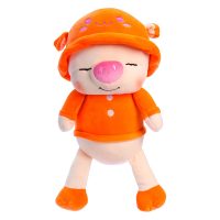 Orange Pig Plush Toy – Cute Stuffed Animal Doll with Hat