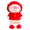 Red Pig Plush Toy – Cute Stuffed Animal Doll with Hat