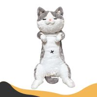 Gray White Cat Plush Toy – Long Hugging Stuffed Animal Pillow